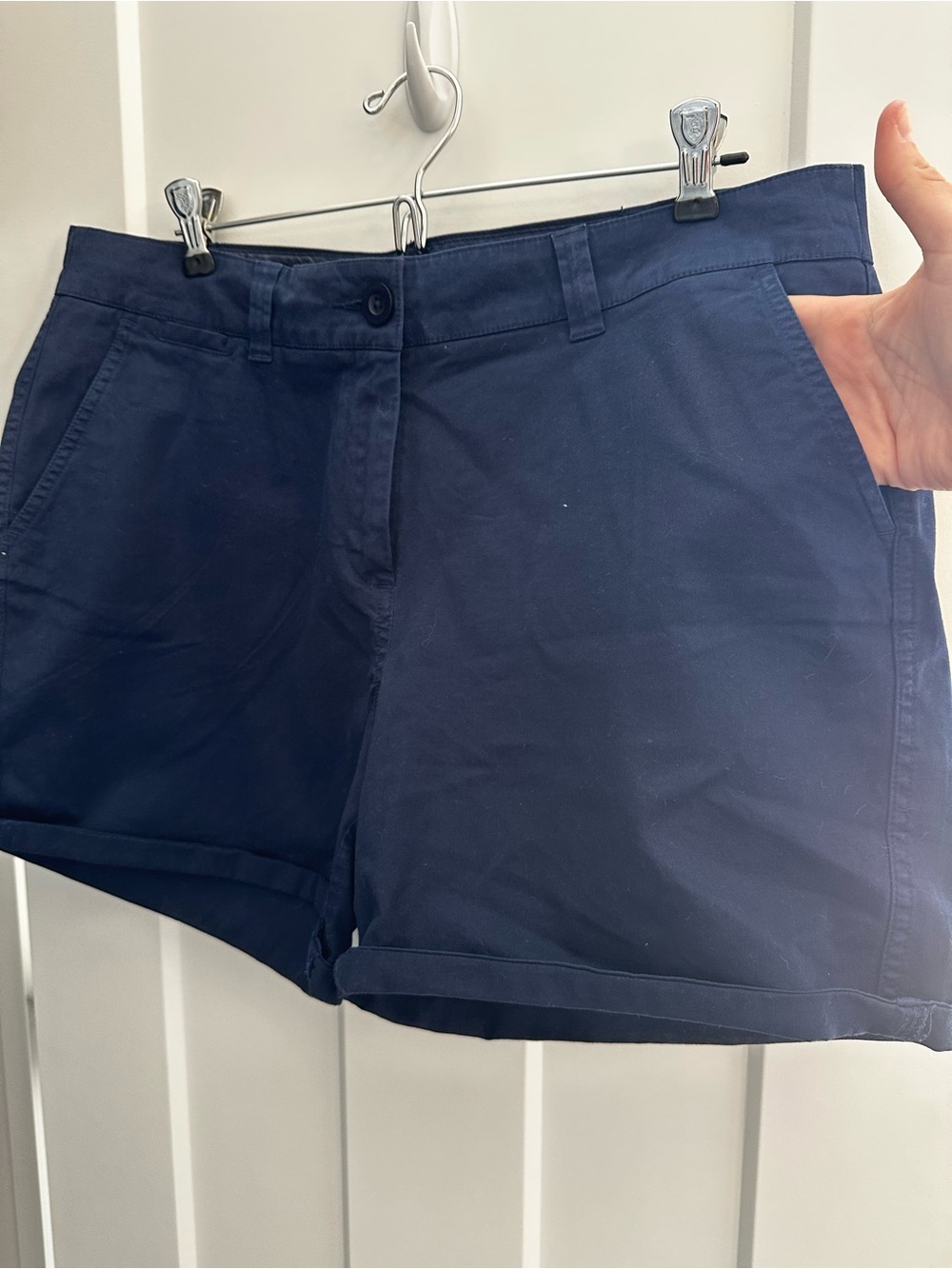 crown & ivy Navy Rolled-Hem Cotton Blend Shorts